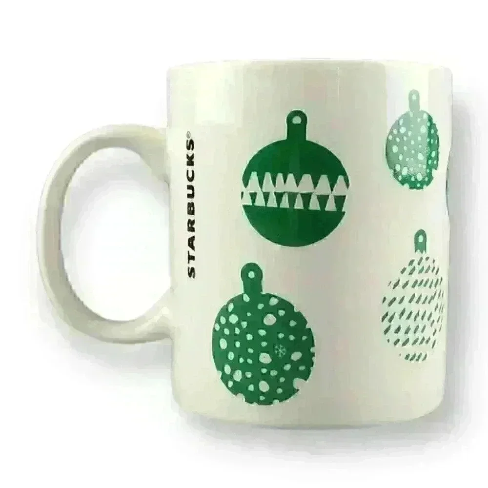 Starbucks Coffee Holiday 2016 Green Christmas Ornaments 12 oz Coffee Mug Tea Cup - Picture 3 of 6